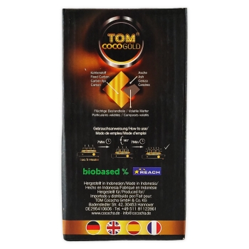 TOM Coco Gold Premium Shisha Kohle 72 Würfel 1kg Kokoskohle 3